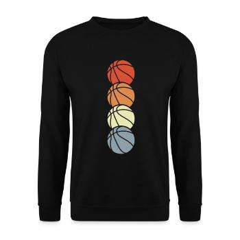 Vintage Basketball Bälle - Unisex Pullover - Schwarz - Vorne - Alina (178cm) & Michal (187cm)
