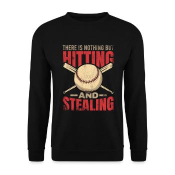 Motivierender Baseball Spruch - Unisex Pullover - Schwarz - Vorne - Alina (178cm) & Michal (187cm)