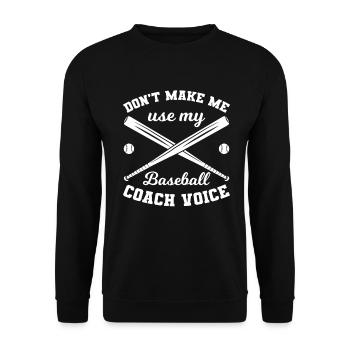 Baseball Coach - Unisex Pullover - Schwarz - Vorne - Alina (178cm) & Michal (187cm)
