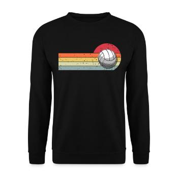 Volleyball Retro Vintage - Unisex Pullover - Schwarz - Vorne - Alina (178cm) & Michal (187cm)