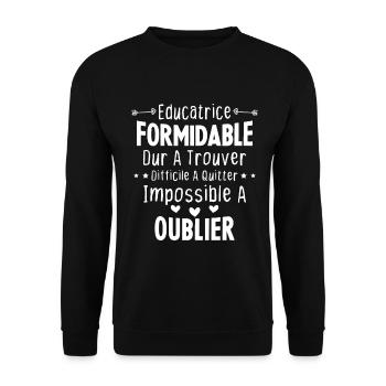 Éducatrice formidable cadeau Éducatrice d'école - Sweat-shirt Unisexe - noir - Devant - Alina (178cm) & Michal (187cm)