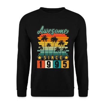 1995 Born Birthday Year of birth vintage - Unisex Sweatshirt - black - Front - Alina (178cm) & Michal (187cm)