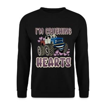 At Crushing Hearts - Unisex Sweatshirt - black - Front - Alina (178cm) & Michal (187cm)