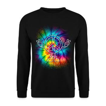 Signe de paix Signe de paix Tie Dye - Sweat-shirt Unisexe - noir - Devant - Alina (178cm) & Michal (187cm)
