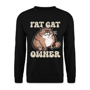 Fat cat owner - Unisex Sweatshirt - black - Front - Alina (178cm) & Michal (187cm)