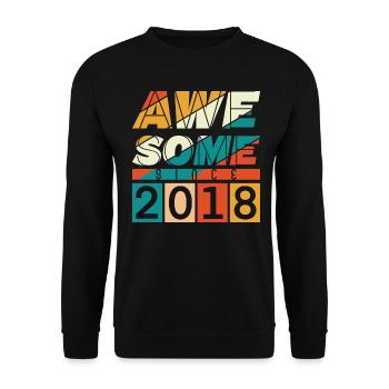 2018 Anniversaire Naissance Année de naissance Millésime - Sweat-shirt Unisexe - noir - Devant - Alina (178cm) & Michal (187cm)
