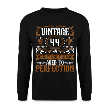 44th Birthday Vintage Retro - Unisex Sweatshirt - black - Front - Alina (178cm) & Michal (187cm)