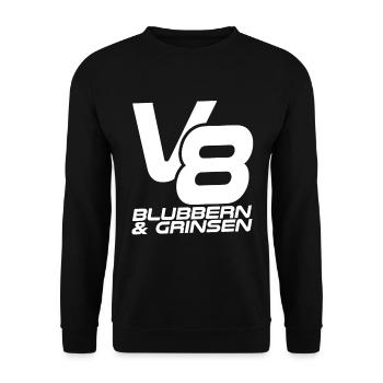 V8 - Blubbern & Grinsen - Unisex Pullover - Schwarz - Vorne - Alina (178cm) & Michal (187cm)