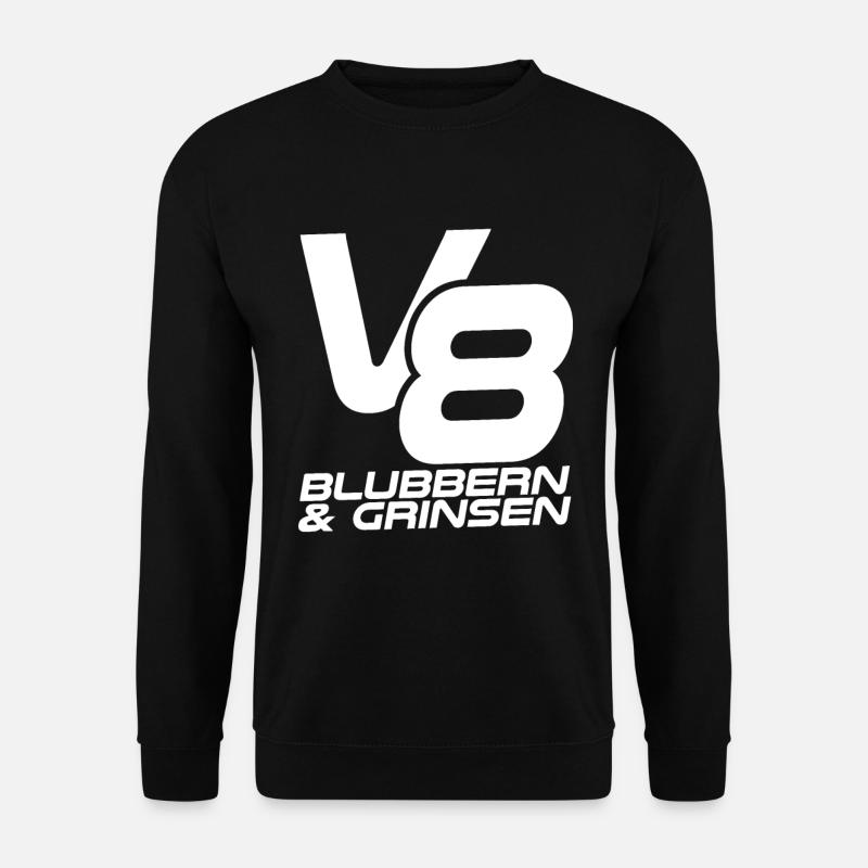 V8 - Blubbern & Grinsen - Unisex Pullover - Schwarz