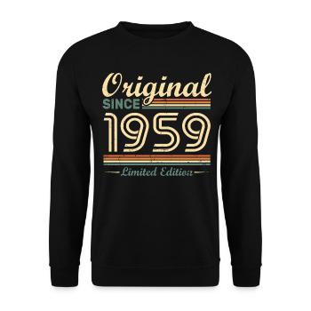 Original 1959 Vintage cadeau d'Anniversaire Rétro - Sweat-shirt Unisexe - noir - Devant - Alina (178cm) & Michal (187cm)