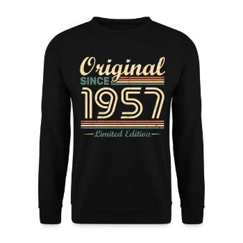 Original 1957 Vintage cadeau d'Anniversaire Rétro - Sweat-shirt Unisexe - noir - Devant - Alina (178cm) & Michal (187cm)