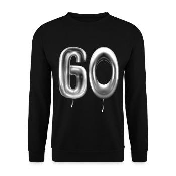 60th birthday balloons birthday balloons 60 years - Unisex Sweatshirt - black - Front - Alina (178cm) & Michal (187cm)
