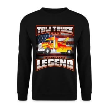 TOW TRUCK DRIVER USA - Unisex Pullover - Schwarz - Vorne - Alina (178cm) & Michal (187cm)
