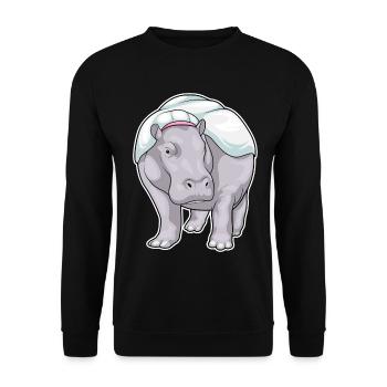 Hippo Bride Wedding - Unisex Sweatshirt - black - Front - Alina (178cm) & Michal (187cm)