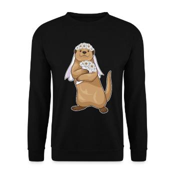 Mariage de fleurs de la mariée à la loutre - Sweat-shirt Unisexe - noir - Devant - Alina (178cm) & Michal (187cm)