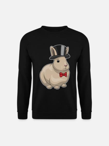 Rabbit Groom Top Cylinder Wedding - Unisex Sweatshirt - black