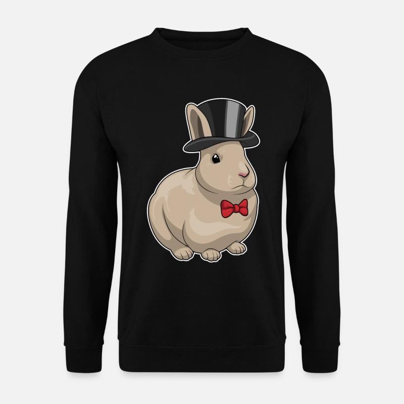 Lapin Groom Top Cylinder Mariage - Sweat-shirt Unisexe - noir