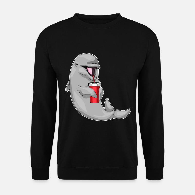Delfin Trinkbecher - Unisex Pullover - Schwarz
