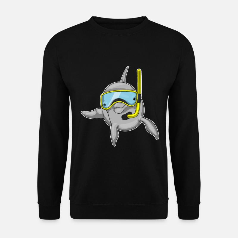 Dolphin Diver Snorkel - Sweat-shirt Unisexe - noir
