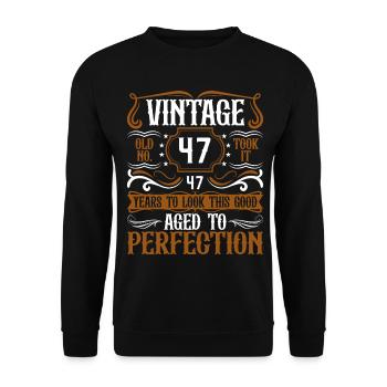 47e anniversaire Vintage Rétro - Sweat-shirt Unisexe - noir - Devant - Alina (178cm) & Michal (187cm)