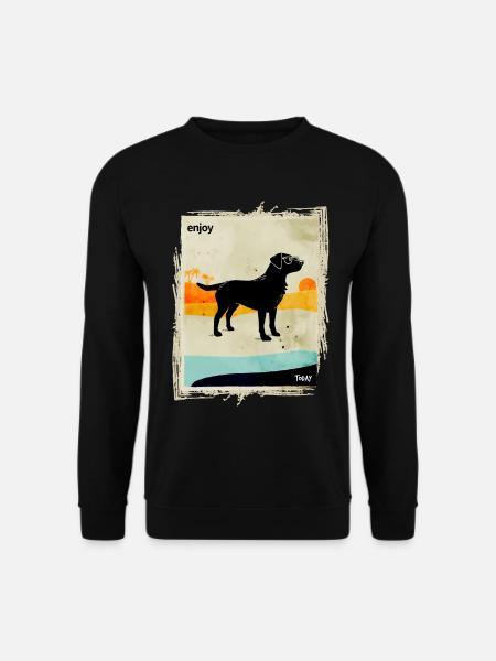 Sonnenhund am Strand mit Brille - Unisex Pullover - Schwarz