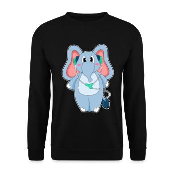 Musique casque Elephant - Sweat-shirt Unisexe - noir - Devant - Alina (178cm) & Michal (187cm)