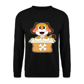 Boîte en carton pour chien - Sweat-shirt Unisexe - noir - Devant - Alina (178cm) & Michal (187cm)