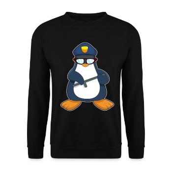 Penguin Policier Matraque Police - Sweat-shirt Unisexe - noir - Devant - Alina (178cm) & Michal (187cm)