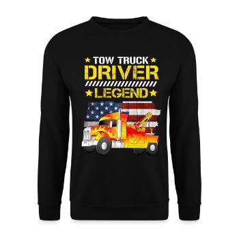 Légende du conducteur de dépanneuse - Sweat-shirt Unisexe - noir - Devant - Alina (178cm) & Michal (187cm)