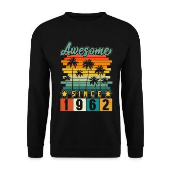 1962 Anniversaire Naissance Année de naissance millésime - Sweat-shirt Unisexe - noir - Devant - Alina (178cm) & Michal (187cm)