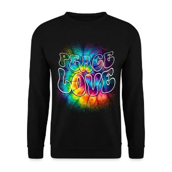 Peace Love Tie Dye - Unisex Sweatshirt - black - Front - Alina (178cm) & Michal (187cm)