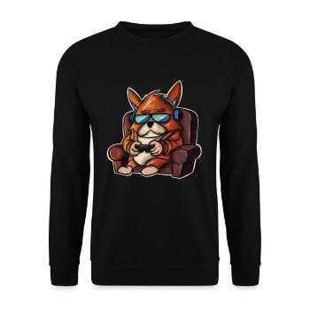 Dog Gaming Gamer Gamers Gamblers - Unisex Sweatshirt - black - Front - Alina (178cm) & Michal (187cm)