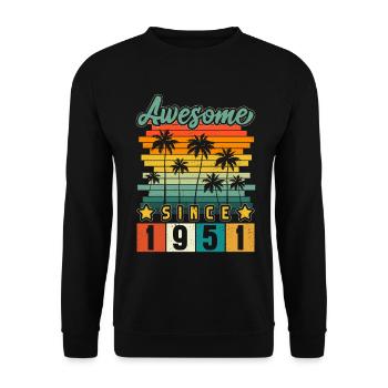 1951 Anniversaire Naissance Année de naissance millésime - Sweat-shirt Unisexe - noir - Devant - Alina (178cm) & Michal (187cm)