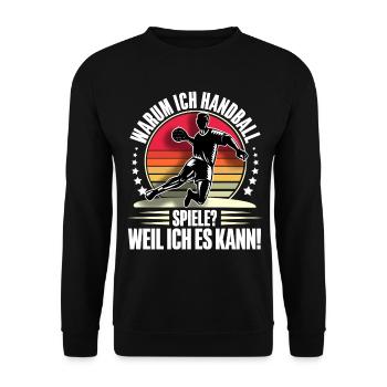 Handball Handballer - Unisex Pullover - Schwarz - Vorne - Alina (178cm) & Michal (187cm)
