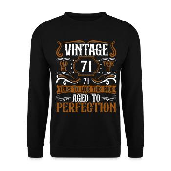 71st Birthday Vintage Retro - Unisex Sweatshirt - black - Front - Alina (178cm) & Michal (187cm)