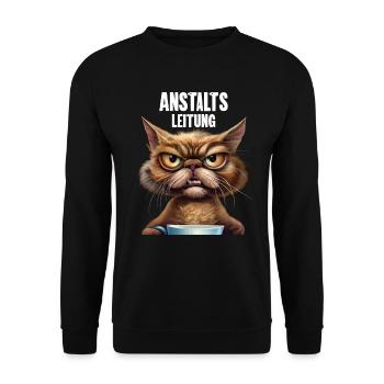 Anstaltsleitung - Unisex Pullover - Schwarz - Vorne - Alina (178cm) & Michal (187cm)