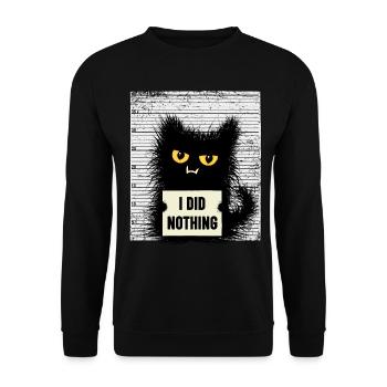 Criminal cat with saying cats sarcasm - Unisex Sweatshirt - black - Front - Alina (178cm) & Michal (187cm)