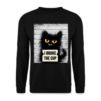 Criminal Cat With Saying Cats Gift Funny - Unisex Sweatshirt - black - Front - Alina (178cm) & Michal (187cm)