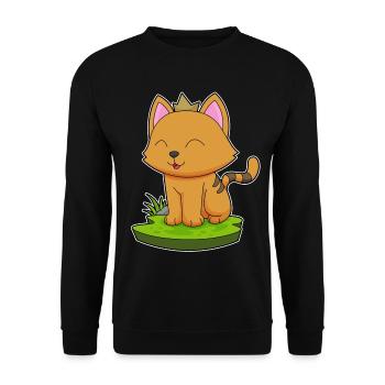 Cat Crown - Unisex Sweatshirt - black - Front - Alina (178cm) & Michal (187cm)