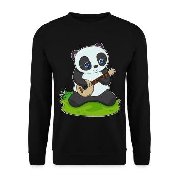 Panda Musicien Guitare Musique - Sweat-shirt Unisexe - noir - Devant - Alina (178cm) & Michal (187cm)