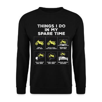 Les choses dans mon temps libre Dirt Bike Motocross - Sweat-shirt Unisexe - noir - Devant - Alina (178cm) & Michal (187cm)