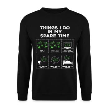 Dinge in meinem Freizeit Quad Quad Bike Geschenk - Unisex Pullover - Schwarz - Vorne - Alina (178cm) & Michal (187cm)