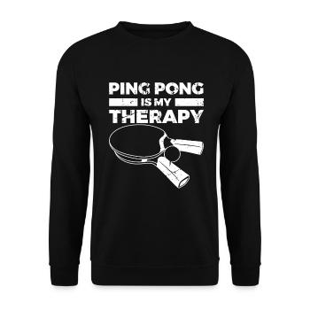 Citation d’un joueur de tennis de table - Sweat-shirt Unisexe - noir - Devant - Alina (178cm) & Michal (187cm)