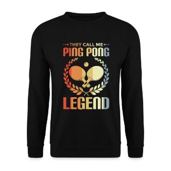 Tischtennisspieler Witz - Unisex Pullover - Schwarz - Vorne - Alina (178cm) & Michal (187cm)