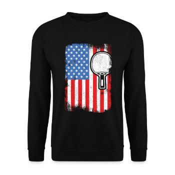 4 July Table tennis - Unisex Sweatshirt - black - Front - Alina (178cm) & Michal (187cm)