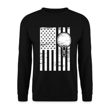 Ping Pong Drapeau américain - Sweat-shirt Unisexe - noir - Devant - Alina (178cm) & Michal (187cm)
