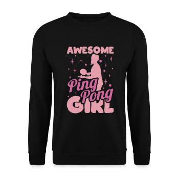 Ping Pong Mädchen - Unisex Pullover - Schwarz - Vorne - Alina (178cm) & Michal (187cm)