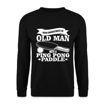 Old table tennis player - Unisex Sweatshirt - black - Front - Alina (178cm) & Michal (187cm)