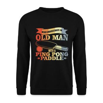 Joueur de tennis de table vieil homme - Sweat-shirt Unisexe - noir - Devant - Alina (178cm) & Michal (187cm)
