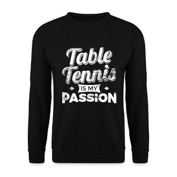 Lustiger Tischtennisspieler Spruch - Unisex Pullover - Schwarz - Vorne - Alina (178cm) & Michal (187cm)